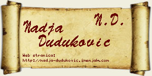 Nadja Duduković vizit kartica